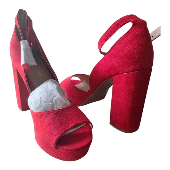 🎁Sun + Stone Red Platform Heels with Block Heel Size 9M - Picture 7 of 7